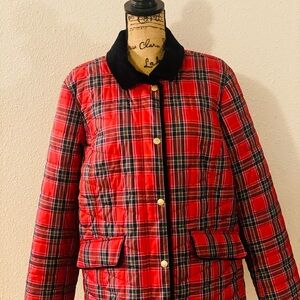 Talbots Snowflake Plaid  QuiltedJacket XL